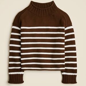 J. Crew 2025 rollneck brown striped sweater